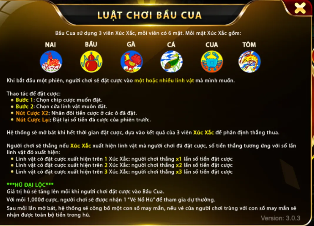 Quy tắc chơi cùng cơ chế tính thưởng trong game Bầu Cua mini tại trang chủ Hitclub