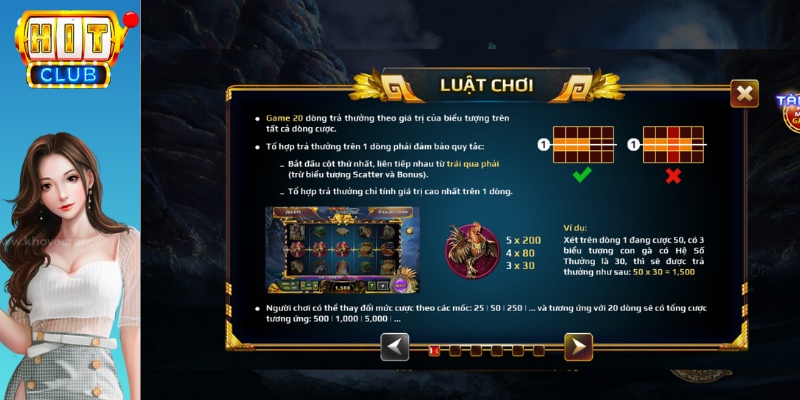 Luật chơi chi tiết của game Sơn Tinh Thuỷ Tinh tại cổng game Hitclub