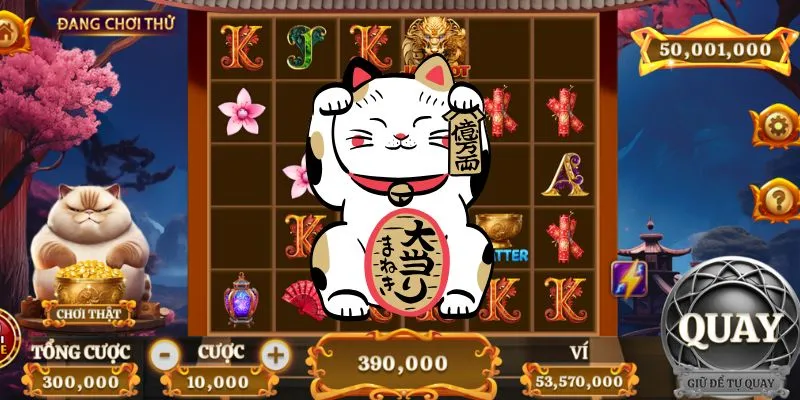Hướng dẫn chi tiết chơi slots Mèo Tài Lộc đổi thưởng tại Hitclub