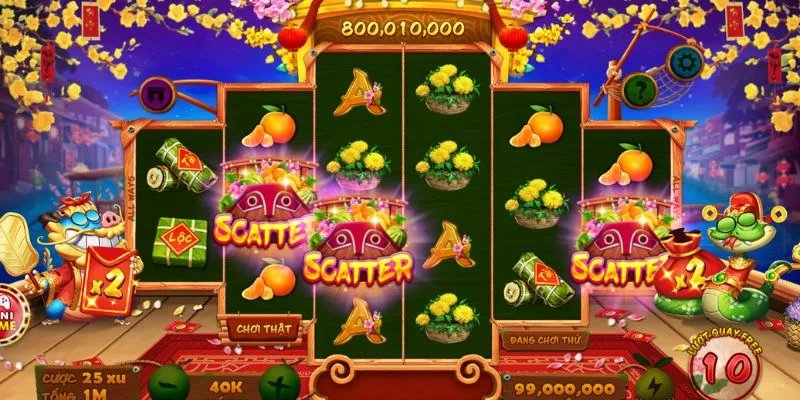 Kích hoạt Free Spin với 3 Scatter để săn thưởng lớn x2 ngay