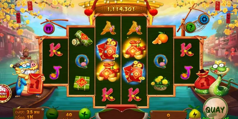  Slots Sắc Xuân Chợ Tết 5x3 với cơ chế trả thưởng All Ways