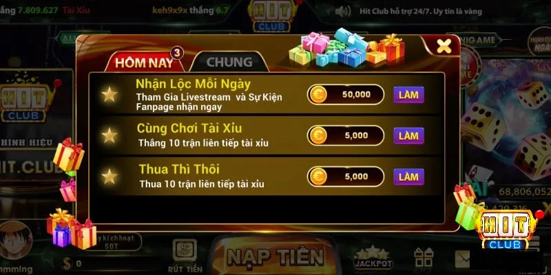 tong hop cac chuong trinh khuyen mai dac biet Hitclub 31 Khuyến mãi hấp dẫn khi bắt đầu nạp tiền lần đầu